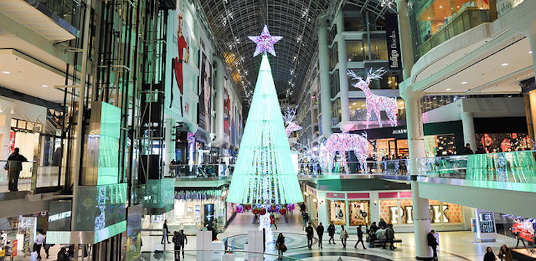 Toronto Eaton Centre Christmas tree decoration inside the shopping mall,  downtown Toronto, Canada Stock Photo - Alamy