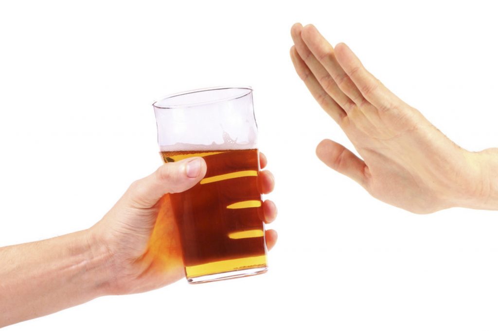 Hand rejected offered beer