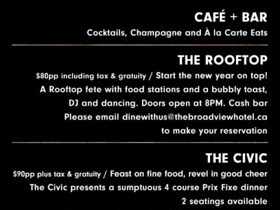 NYE Broadview Hotel Bash