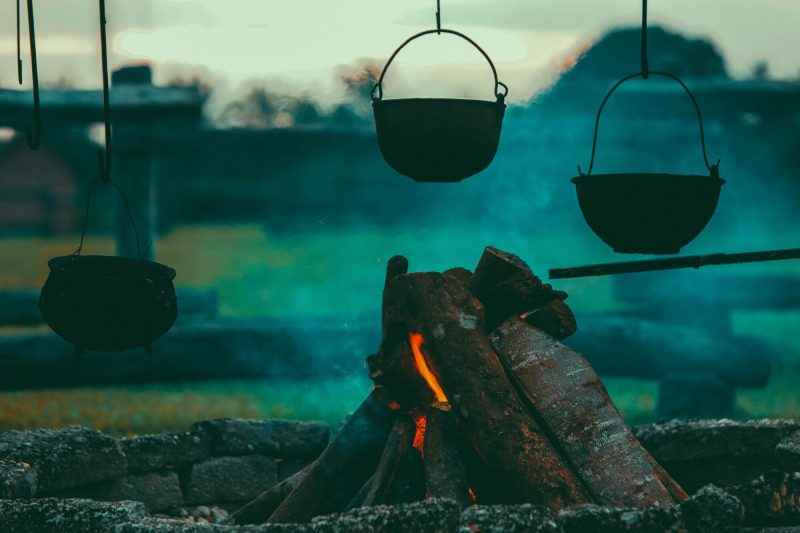 cooking over open fire