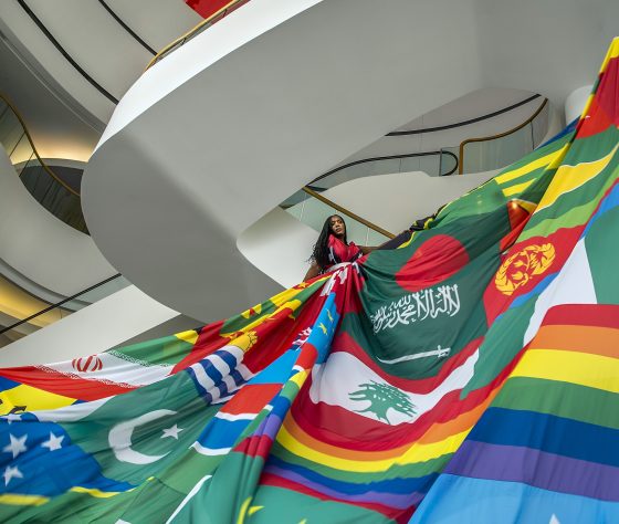 ALICIA KAZOBINKA, A MONTREAL-BASED TRANS ACTIVIST ORIGINALLY FROM BURUNDI, IN THE CANADIAN MUSEUM OF HISTORY. PHOTO BY ADAM ZIVO.