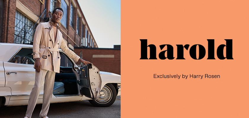 Harold by Harry Rosen clothing line now available at Canadian men's retailer in Toronto.