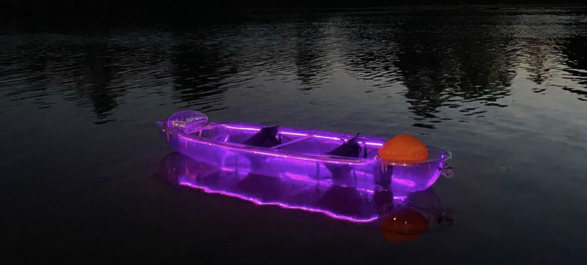 glowing kayaks in Toronto 