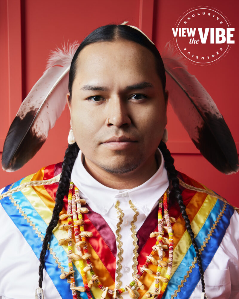 Joel Wood of Northern Cree at 2023 Juno Awards View the VIBE Exclusive Portrait Studio