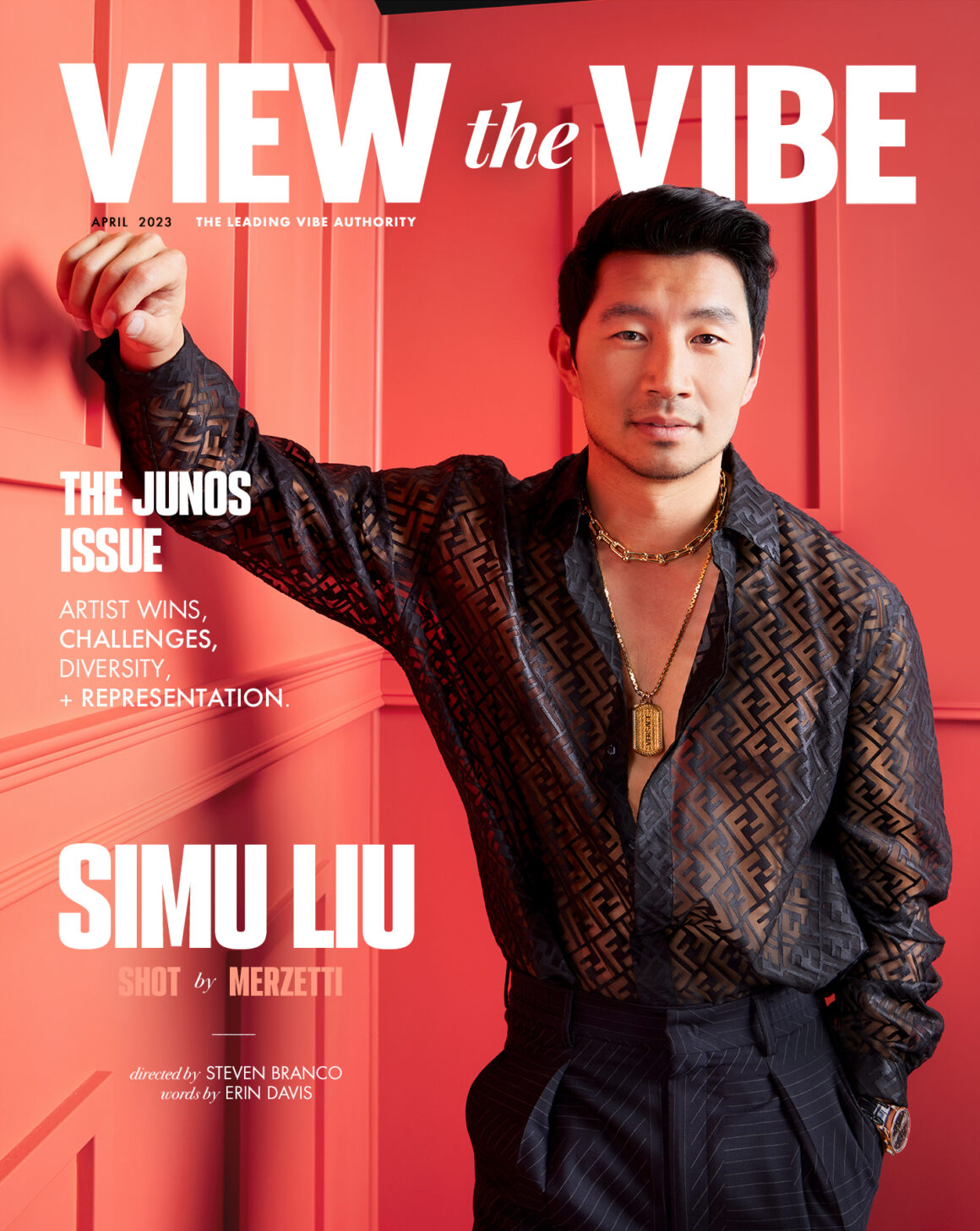 Simu Liu covers View the VIBE's April 2023 Cover from the JUNO AWARDS Portrait Studio Nick Merzetti Steven Branco Producer