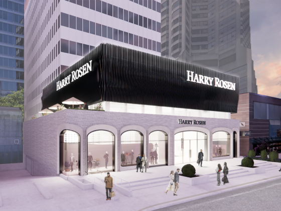 Rendering of Harry Rosen’s new flagship at 153 Cumberland Street, opening 2026 Dkstudio Architects