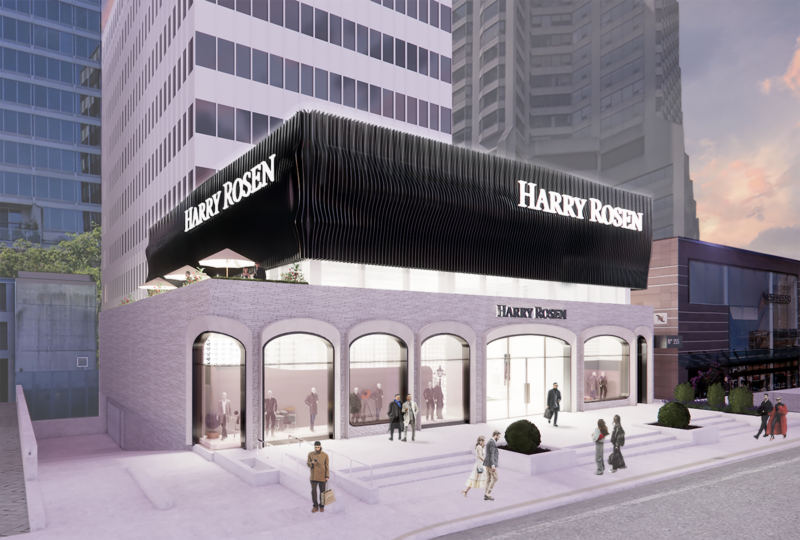 Rendering of Harry Rosen’s new flagship at 153 Cumberland Street, opening 2026 Dkstudio Architects