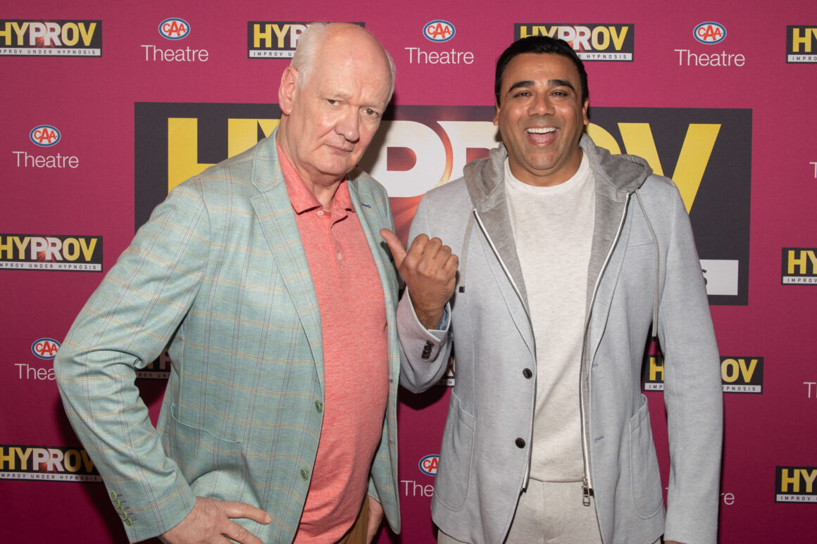 Legendary comedic actor Colin Mochrie (Whose Line is it Anyway?) and Asad Mecci in Toronto at the opening night of their show HYPROV at the CAA Theatre on Yonge St in downtown Toronto. (Photo: Courtesy)