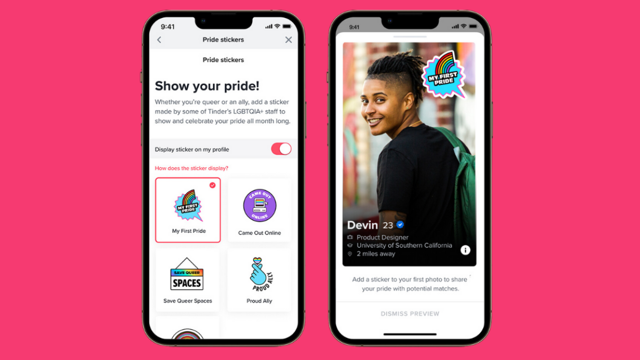 Tinder Pride Stickers visual