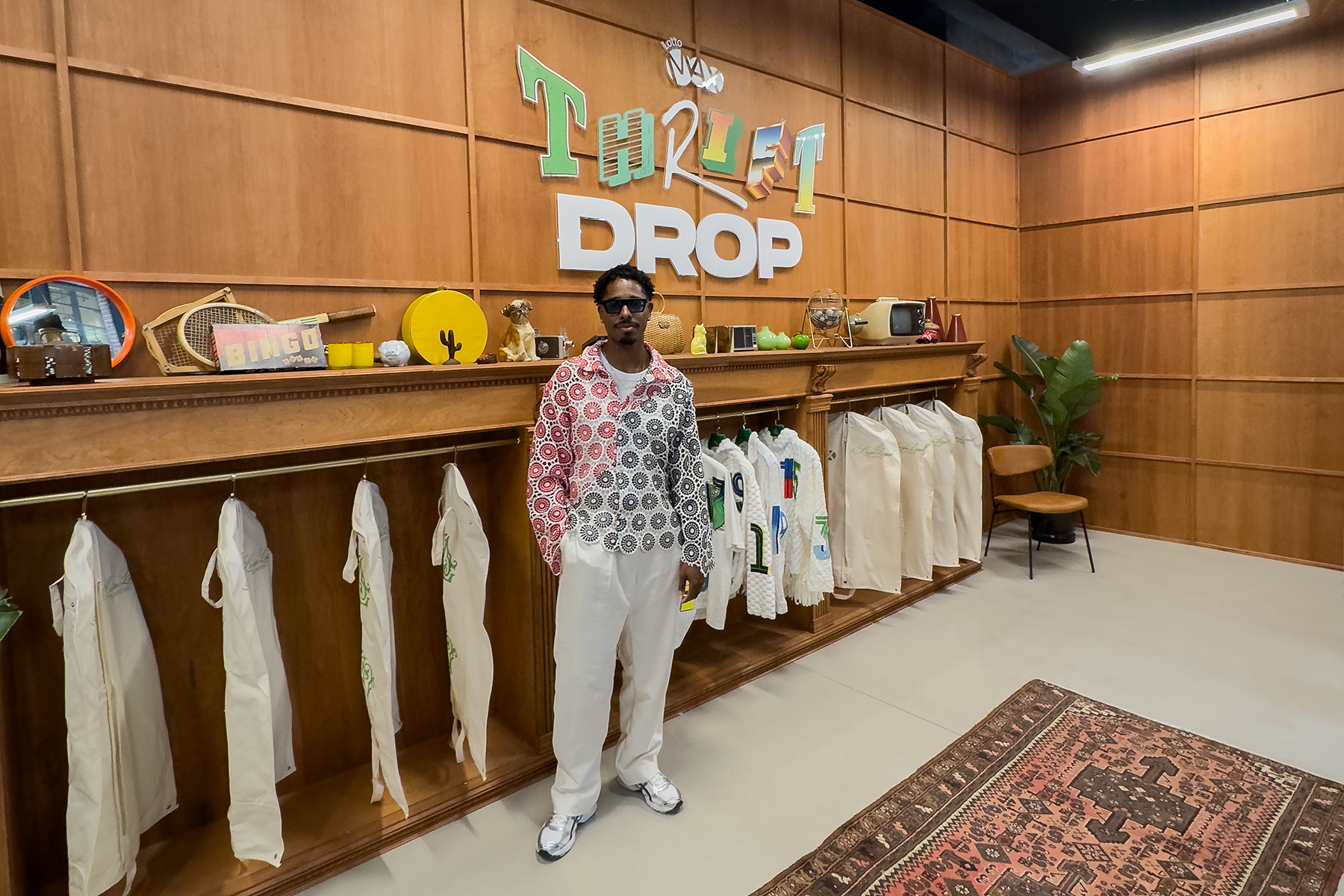 New York designer Kevin Leonel in Toronto at The Well for the Thrift Drop Popup with OLG Lotto Max
