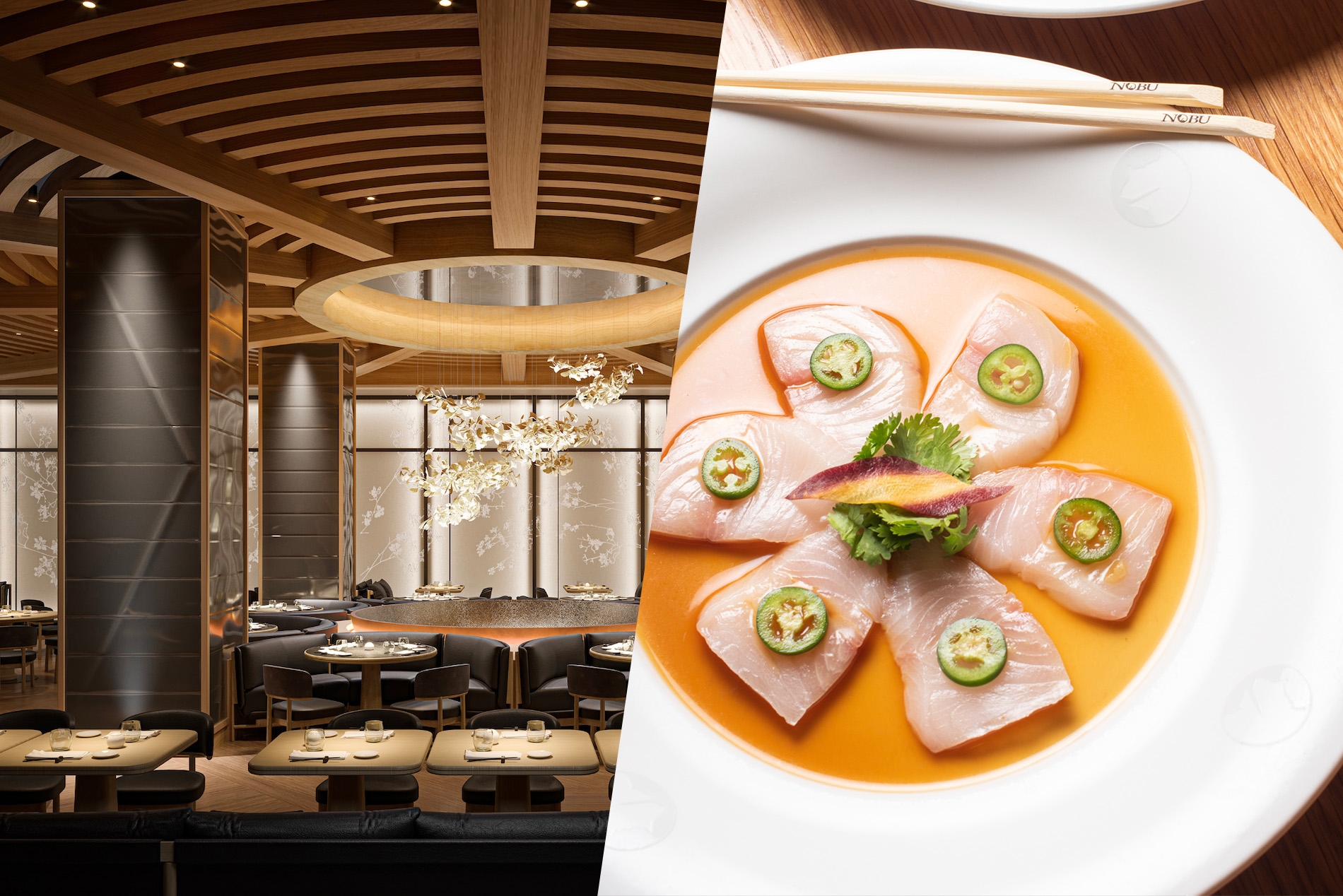 first look and taste of the Toronto Nobu restaurant by Madison Group homes and Studio Munge Robert De Niro and Chef Nobuyuki Matsushida View the VIBE Exclusive