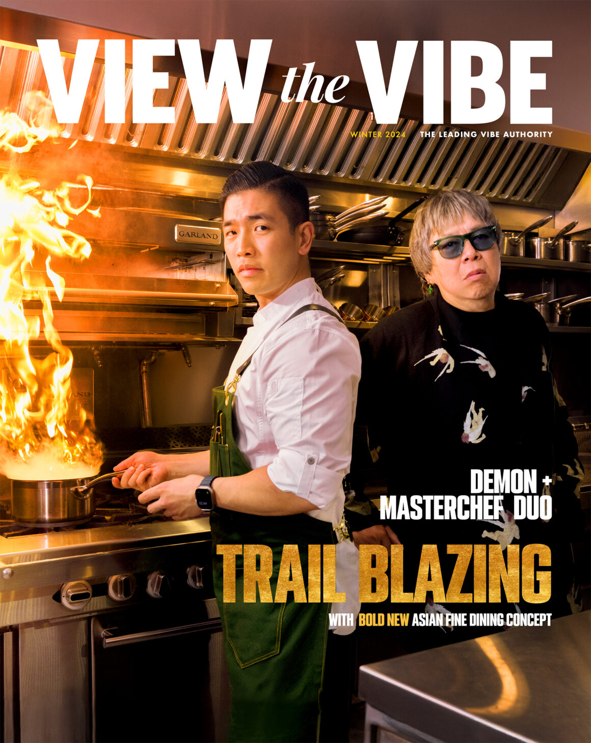 View the VIBE Fall Winter 2024 cover featuring Demon Chef Alvin Leung and MasterChef Canada winner Eric Chong Toronto by Nick Merzetti