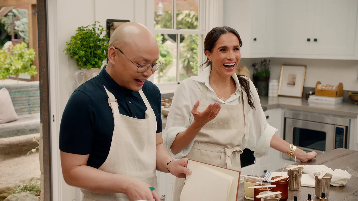 Meghan Markle and her makeup artist Daniel Martin in first episode of her new netflix series - With love, Meghan