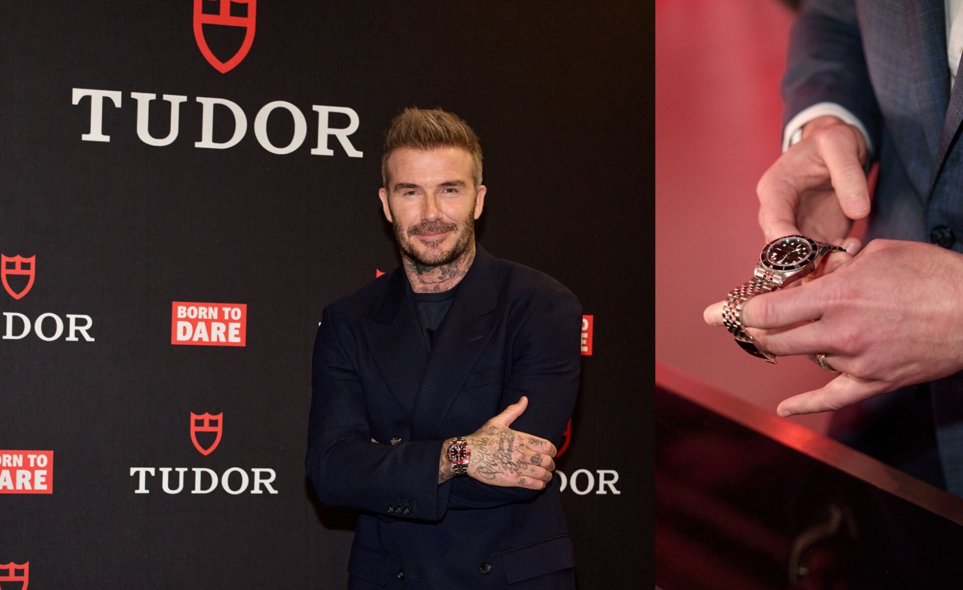 David Beckham in Toronto for a night with Tudor at Illuminarium at the distillery district