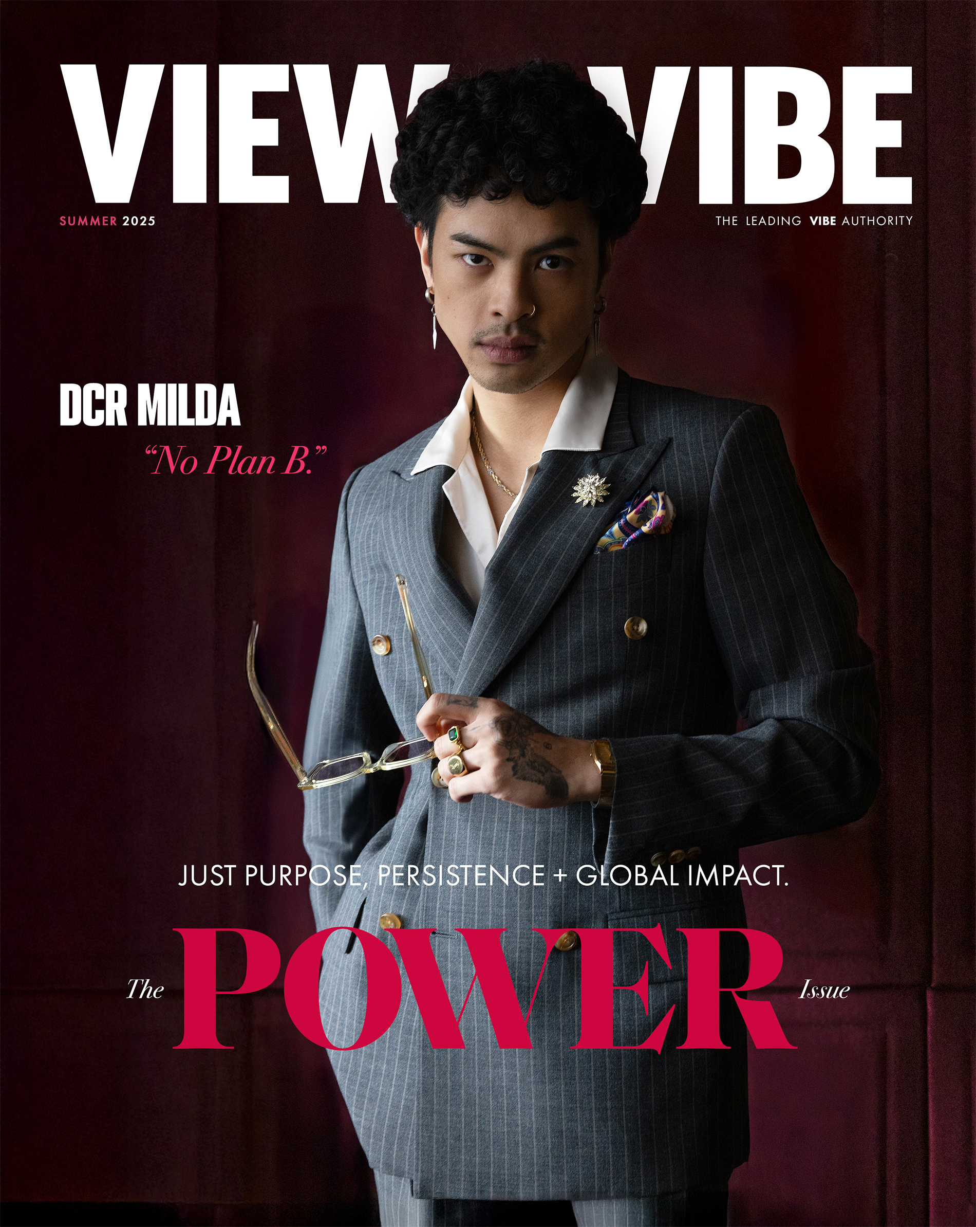 DCR Milda from Toronto to the world, stars on the cover of View the VIBE magazine shot at the Park Hyatt Toronto hotel's Writers Room Bar by international fashion photographer Nick Merzetti for their May 2025 Power 60 Cover, as one of the 3 people to watch in 2025.