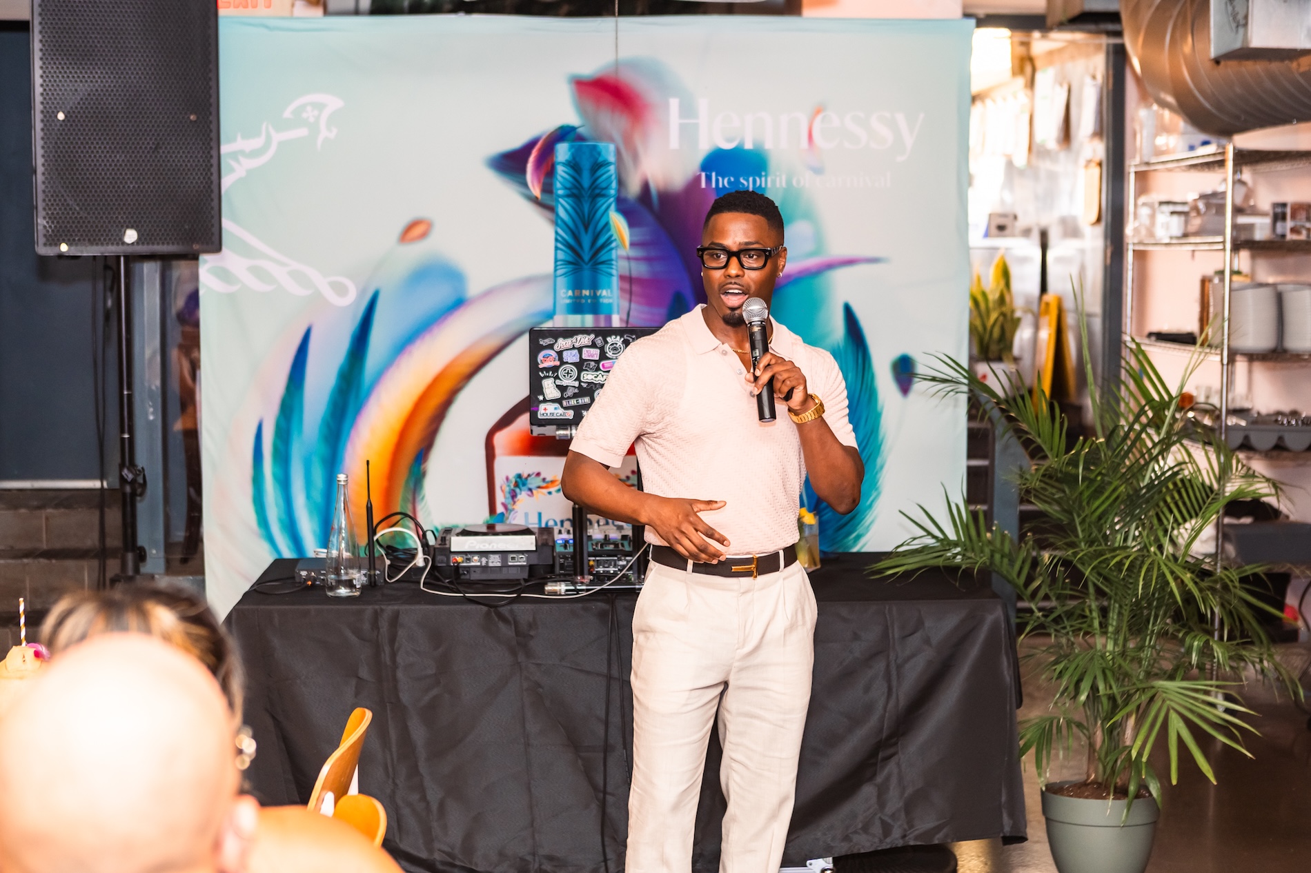 Brandon hosting the Carnival Kickoff brunch at Patois for Hennessy 2025. Matt Marquee