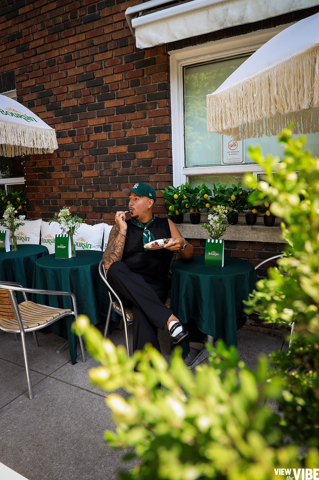 Steven Branco at Boursin popup on Queen St West today in Toronto. Pomp and Circumstance Bonus Track agency