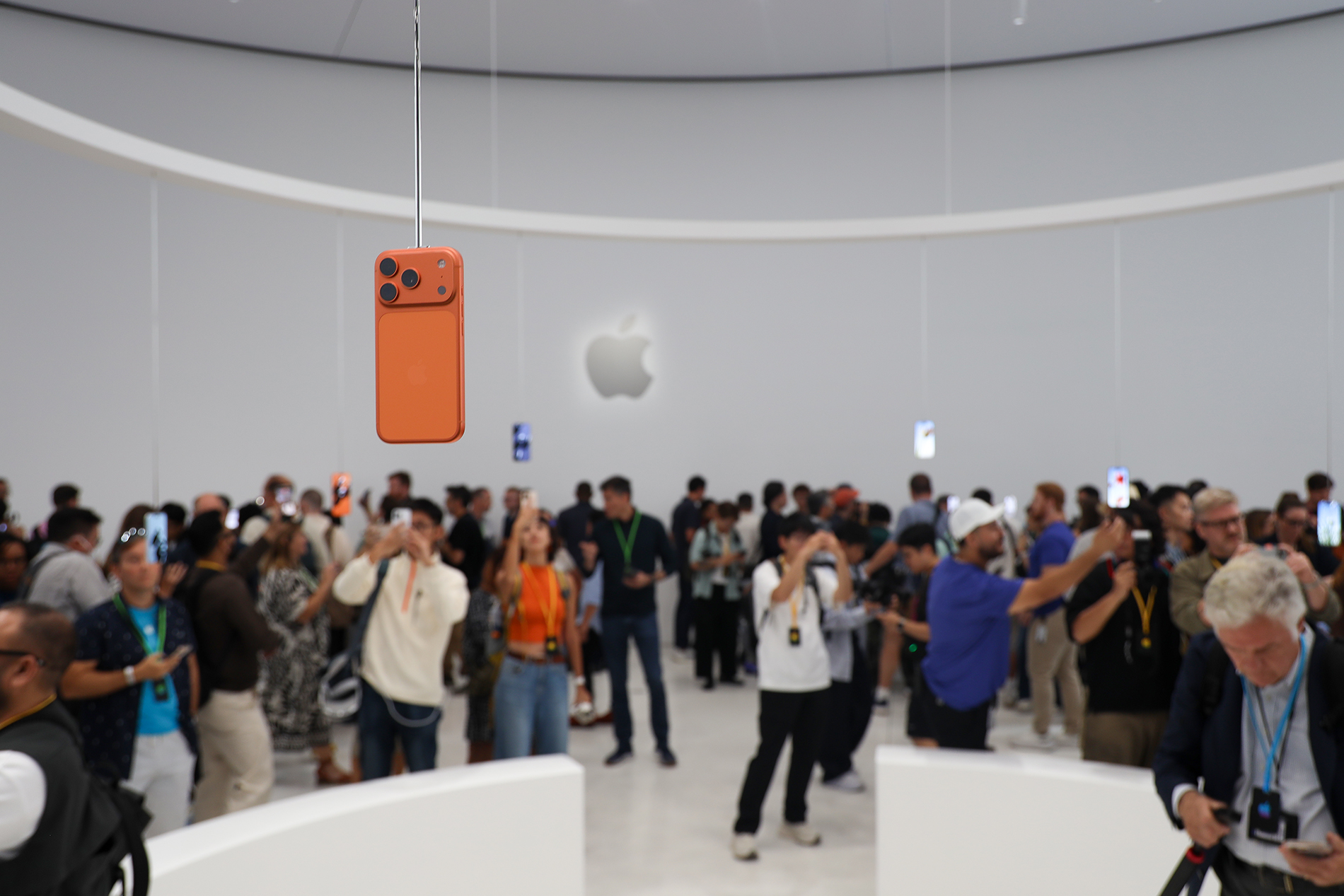 Apple Park headquarters in Cupertino California (CA) at Steve Jobs Theater, the new iPhone 17 lineup release Pro Pro Max and Air.