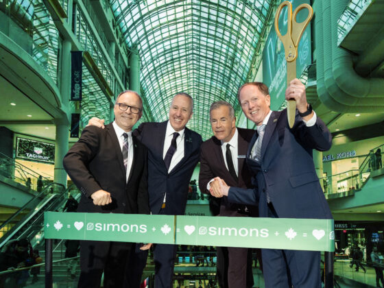 Executives at ribbon cutting for the new Maison Simons at CF Toronto Eaton Centre now open