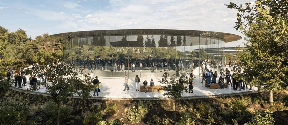 Apple Park headquarters Steve Jobs Theater in Cupertino, California.