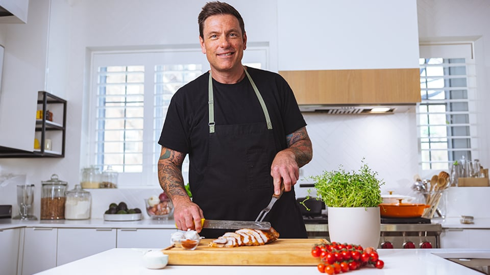 Chef Chuck Hughes with Turkey from Canada recipe Turkey Farmers of Canada