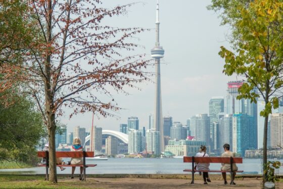 Toronto skyline photographed from the Toronto Islands