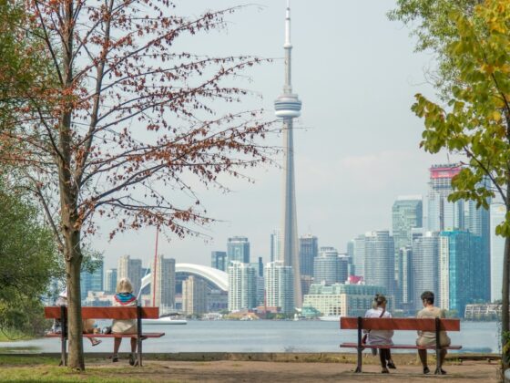 Toronto skyline photographed from the Toronto Islands