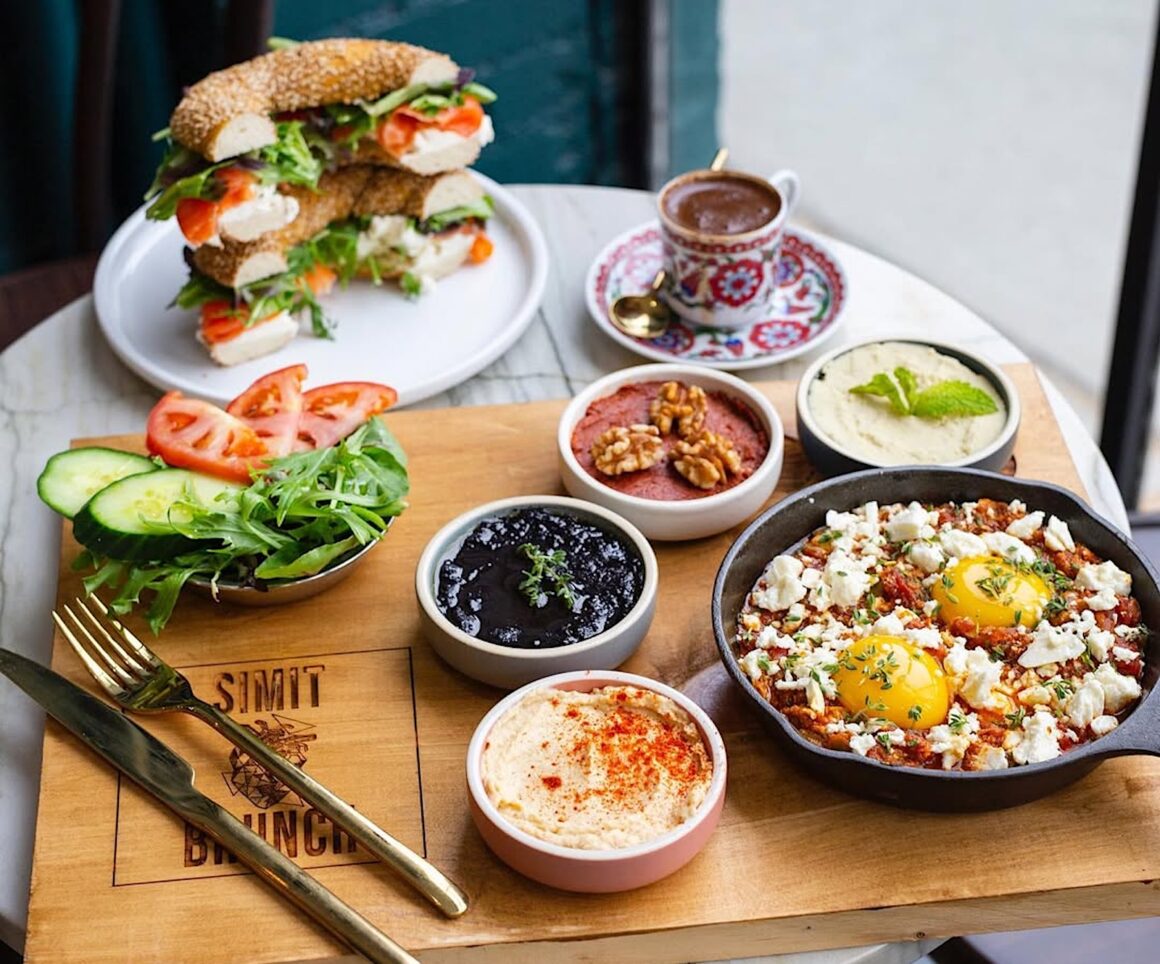 Simit and Chai Co & King West Toronto area is delicious one of the best top Turkish breakfast cuisine restaurants in downtown coffee is the BEST. 