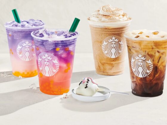 Colourful Starbucks summer Refreshers lineup featuring Cool Lime and tropical beverages