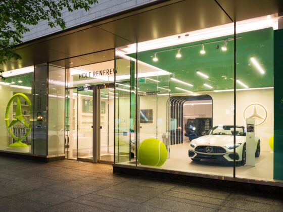 Mercedes-Benz Studio Toronto at Holt Renfrew Bloor Street location in Yorkville pop-up for a limited time this Summer 2026 right now