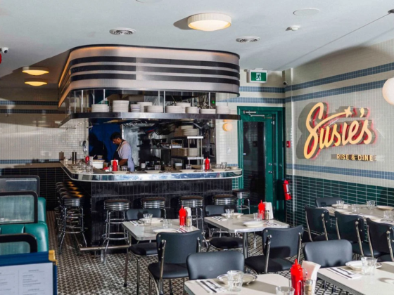 Susie's Rise & Dine breakfast spot leading interior diner classic